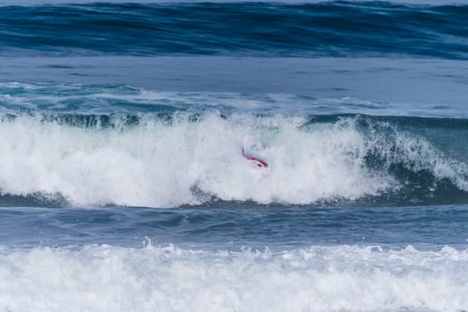 VIANA DO CASTELO, PORTUGAL - SEPTEMBER 22, 2016: Mike Stewart (HAW) during  the Viana World Bodyboard Championship 2016.