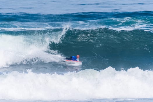VIANA DO CASTELO, PORTUGAL - SEPTEMBER 22, 2016: Mike Stewart (HAW) during  the Viana World Bodyboard Championship 2016.