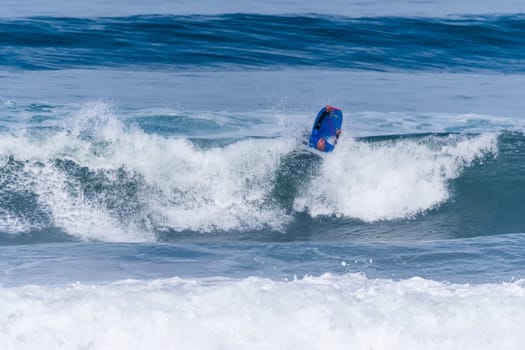VIANA DO CASTELO, PORTUGAL - SEPTEMBER 22, 2016: Mike Stewart (HAW) during  the Viana World Bodyboard Championship 2016.