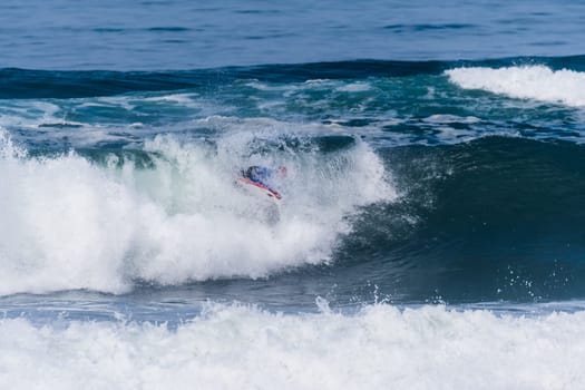 VIANA DO CASTELO, PORTUGAL - SEPTEMBER 22, 2016: Mike Stewart (HAW) during  the Viana World Bodyboard Championship 2016.