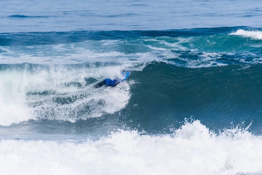VIANA DO CASTELO, PORTUGAL - SEPTEMBER 22, 2016: Mike Stewart (HAW) during  the Viana World Bodyboard Championship 2016.