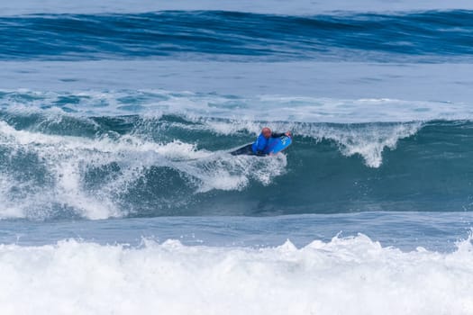 VIANA DO CASTELO, PORTUGAL - SEPTEMBER 22, 2016: Mike Stewart (HAW) during  the Viana World Bodyboard Championship 2016.