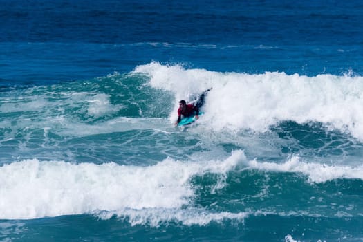 VIANA DO CASTELO, PORTUGAL - SEPTEMBER 22, 2016: Dave Hubbard (HAW) during  the Viana World Bodyboard Championship 2016.