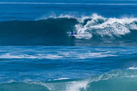 VIANA DO CASTELO, PORTUGAL - SEPTEMBER 22, 2016: Socrates Santana (BRA) during  the Viana World Bodyboard Championship 2016.