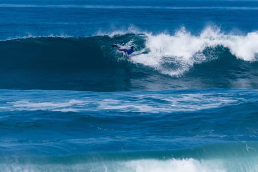 VIANA DO CASTELO, PORTUGAL - SEPTEMBER 22, 2016: Socrates Santana (BRA) during  the Viana World Bodyboard Championship 2016.