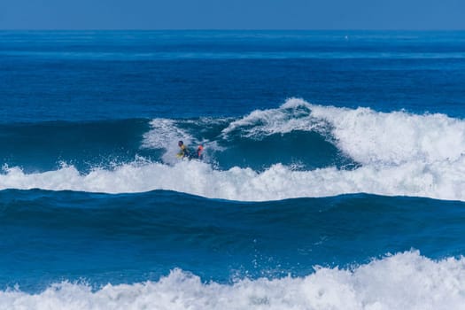 VIANA DO CASTELO, PORTUGAL - SEPTEMBER 22, 2016: Roberto Bruno (BRA) during  the Viana World Bodyboard Championship 2016.