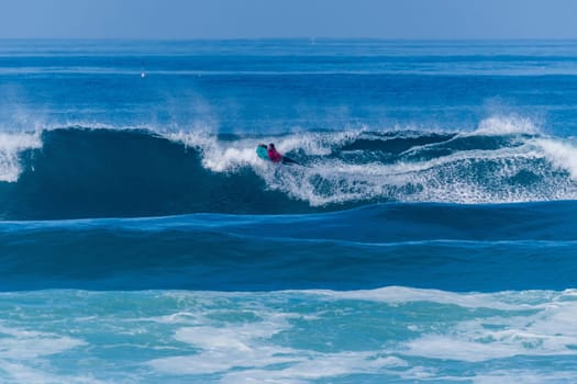 VIANA DO CASTELO, PORTUGAL - SEPTEMBER 22, 2016: Dave Hubbard (HAW) during  the Viana World Bodyboard Championship 2016.