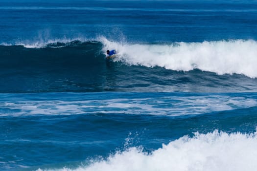 VIANA DO CASTELO, PORTUGAL - SEPTEMBER 22, 2016: Socrates Santana (BRA) during  the Viana World Bodyboard Championship 2016.