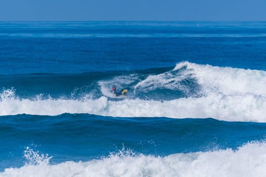 VIANA DO CASTELO, PORTUGAL - SEPTEMBER 22, 2016: Roberto Bruno (BRA) during  the Viana World Bodyboard Championship 2016.