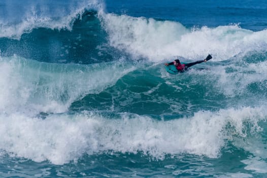 VIANA DO CASTELO, PORTUGAL - SEPTEMBER 22, 2016: Dave Hubbard (HAW) during  the Viana World Bodyboard Championship 2016.