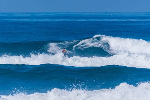 VIANA DO CASTELO, PORTUGAL - SEPTEMBER 22, 2016: Roberto Bruno (BRA) during  the Viana World Bodyboard Championship 2016.