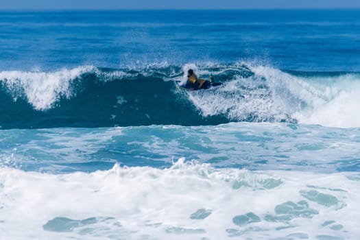 VIANA DO CASTELO, PORTUGAL - SEPTEMBER 22, 2016: Uri Valadao (BRA) during  the Viana World Bodyboard Championship 2016.