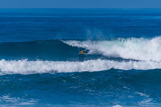 VIANA DO CASTELO, PORTUGAL - SEPTEMBER 22, 2016: Roberto Bruno (BRA) during  the Viana World Bodyboard Championship 2016.