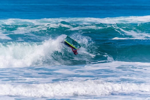 VIANA DO CASTELO, PORTUGAL - SEPTEMBER 22, 2016: Iain Campbell (RSA) during  the Viana World Bodyboard Championship 2016.