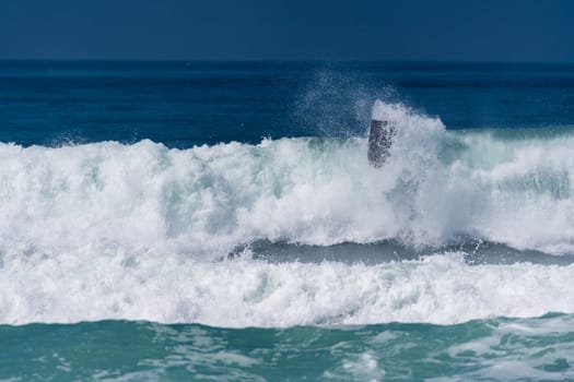 VIANA DO CASTELO, PORTUGAL - SEPTEMBER 22, 2016: Goncalo Pinheiro (POR) during  the Viana World Bodyboard Championship 2016.