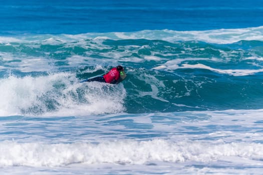 VIANA DO CASTELO, PORTUGAL - SEPTEMBER 22, 2016: Iain Campbell (RSA) during  the Viana World Bodyboard Championship 2016.