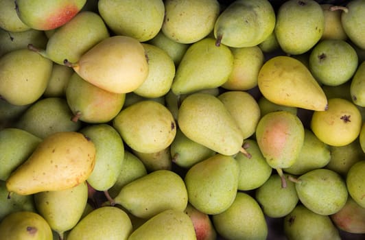 Green pears at a local farmers market