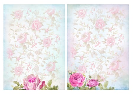 Shabby chic backgrounds with roses. Floral pastel vintage background.