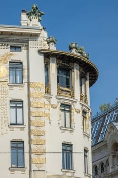 Architecture Otto Wagner,house at Wienzeile 38 with decoration by Koloman Moser