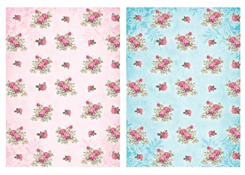 Shabby chic backgrounds with roses - Floral pastel vintage background