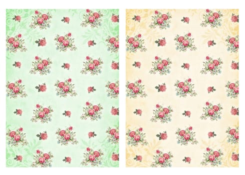Shabby chic backgrounds with roses - Floral pastel vintage background