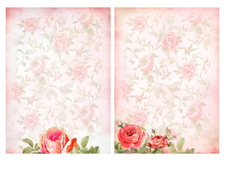 Shabby chic backgrounds with roses - Floral pastel vintage background