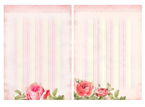 Shabby chic backgrounds with roses - Floral pastel vintage background