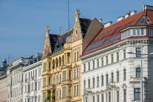 Viennese architecture on the Wienzeile,houses in Art Nouveau by Otto Wagner