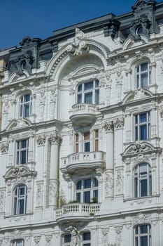 Viennese architecture on the Wienzeile,houses in Art Nouveau by Otto Wagner
