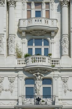 Viennese architecture on the Wienzeile,houses in Art Nouveau by Otto Wagner