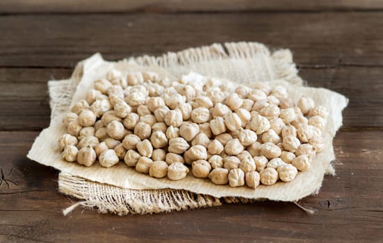 Pile of Chickpea on a wooden table