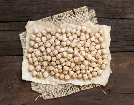 Pile of Chickpea on a wooden table