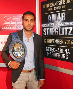 Press conference for the European Championship fight on 12.11.2016 in the GETEC-Arena Magdeburg