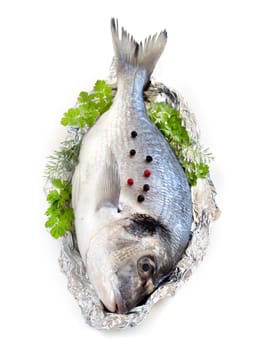 Fresh dorado fish isolated on white background