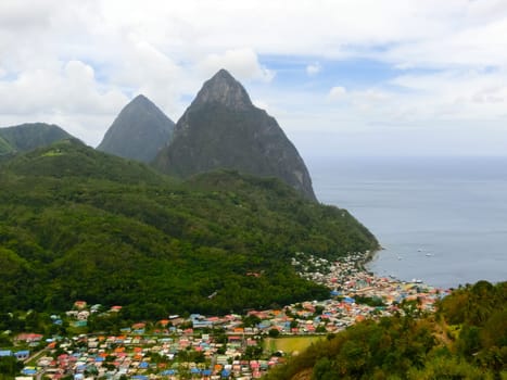 Beautiful beach in Saint Lucia, Caribbean Islands