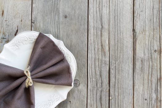 Vintage Table setting on the old wooden table