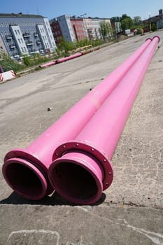Pipes on an open space in Berlin