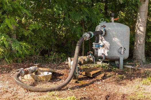 System for pumping irrigation water for agriculture with expansion tank