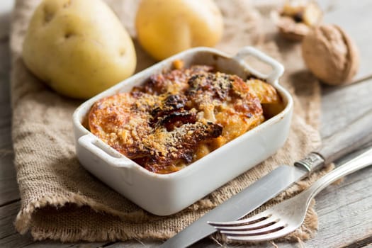 Codfish with potatoes cooked in the oven