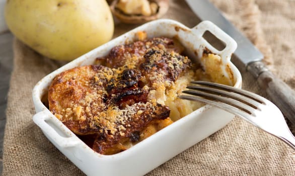 Codfish with potatoes cooked in the oven