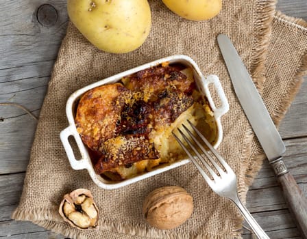 Codfish with potatoes cooked in the oven