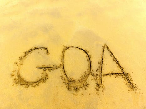 The inscription on and from the sand Goa .