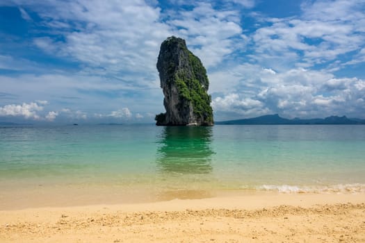 Poda Island near Krabi in Thailand,landscape with sea and rocks