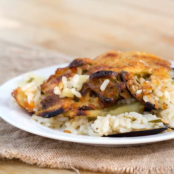 Rice with Potatoes and Mussels - traditional dish from Apulia, south Italy
