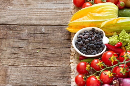 Black chickpea in a bowl with vegetables