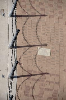 Lake Havasu City,United States - December 23,2015: The waterfront of Lake Havasu with memorial stones in the sidewalk on December 23,2015 in Lake Havasu City.