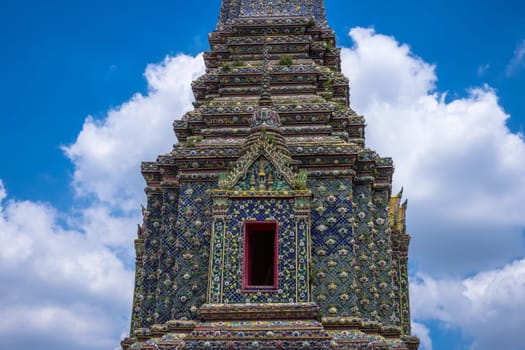 Buddhist architecture Wat Pho in Bangkok,temple as a landmark and destination in Thailand