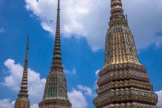 Buddhist architecture Wat Pho in Bangkok,temple as a landmark and destination in Thailand