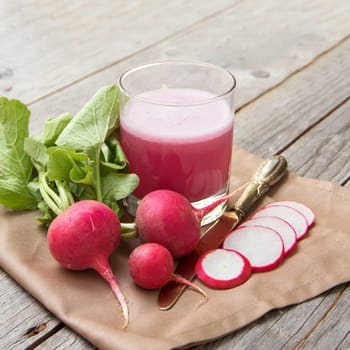 Fresh radish smoothy juice