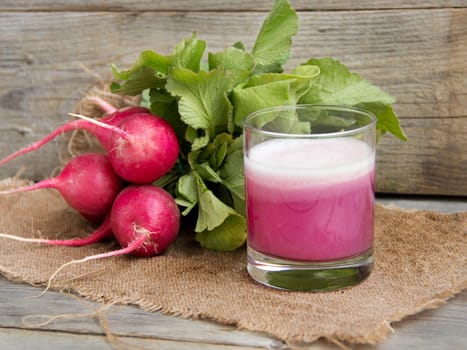 Fresh radish smoothy juice